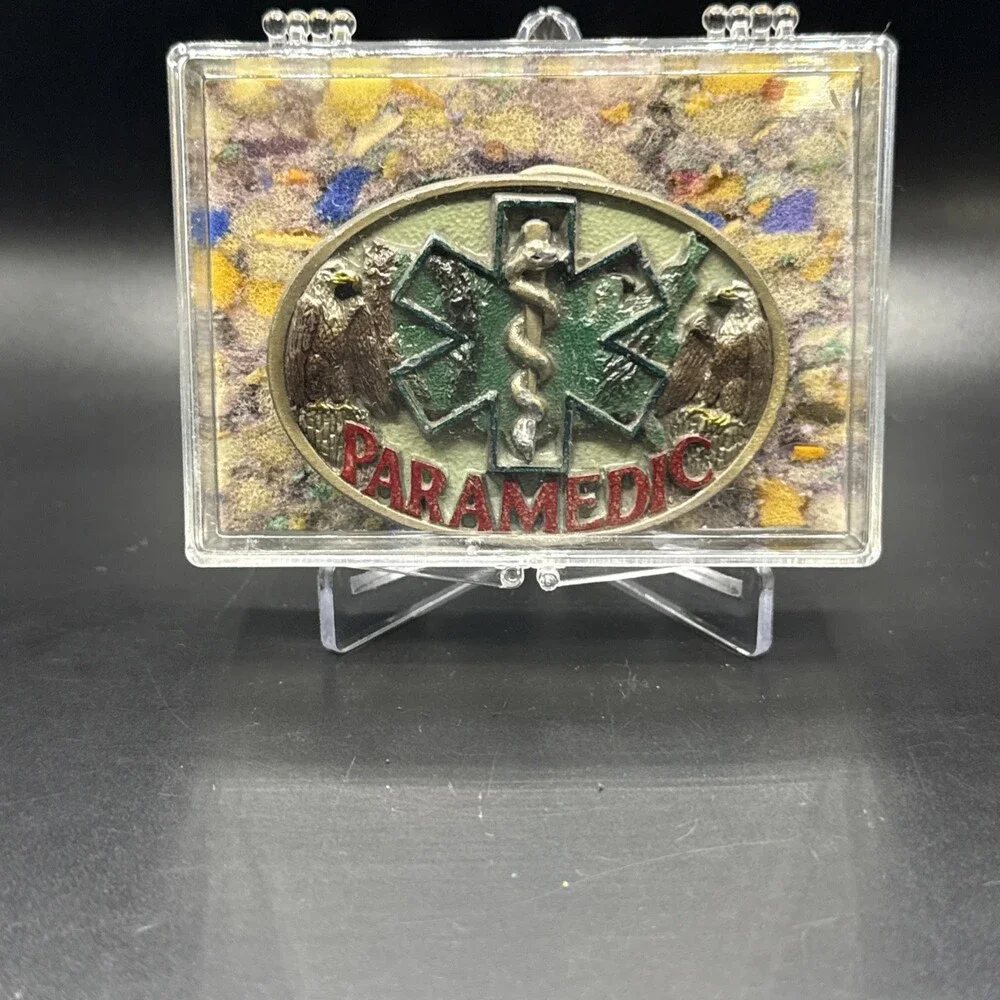 Vintage 1986 C&J Pewter Belt Buckle Paramedic EMT Made in USA